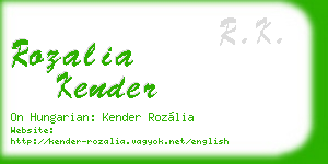 rozalia kender business card